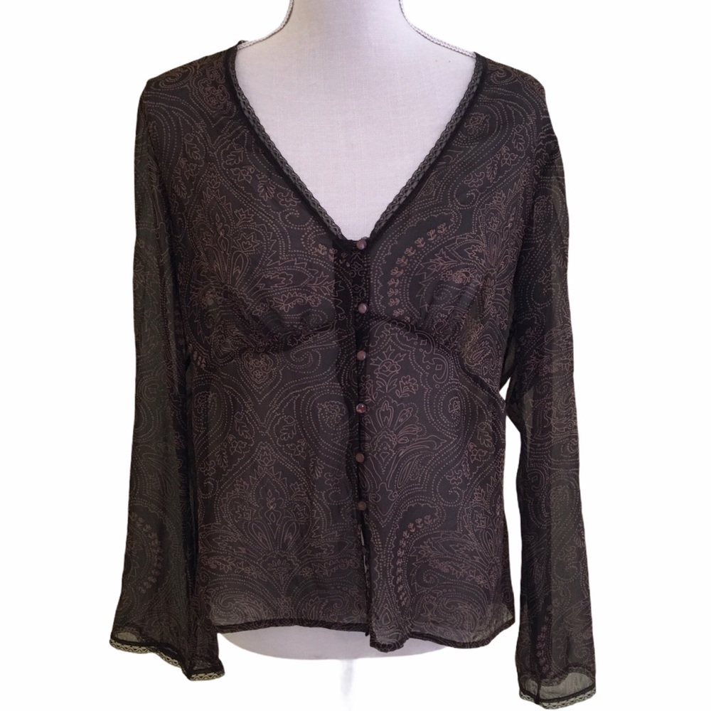 The Limited V-Neck Silk Blouse Large